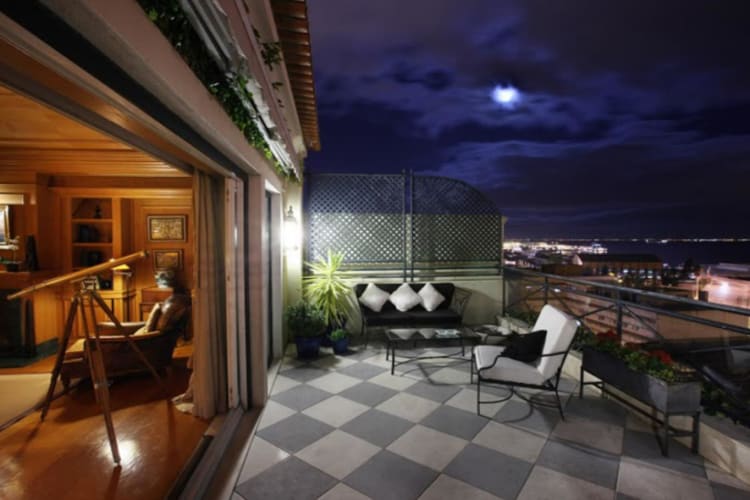 Terrace at night